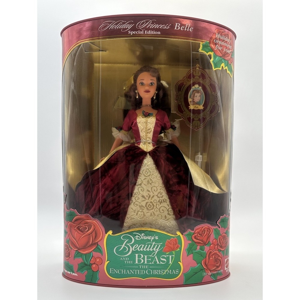 DISNEY BEAUTY AND THE BEAST HOLIDAY PRINCESS BELLE 1997 MATTEL DOLL #16710 NIB